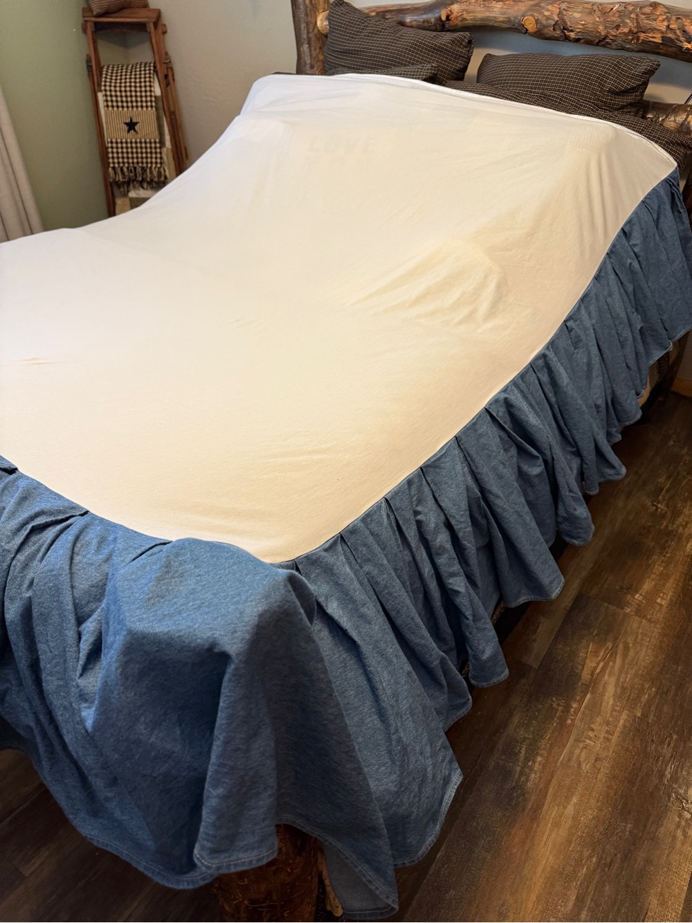 Vintage Ralph Lauren Denim Bedskirt Queen